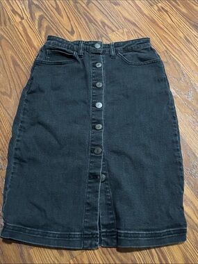 cupcakes & cashmere Black Button-Front Pencil Skirt size 2